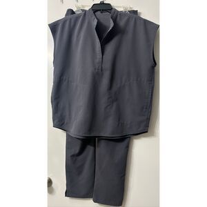Figs yola pants and Rafaela  top set scrub uniforms charcoal  size L/T